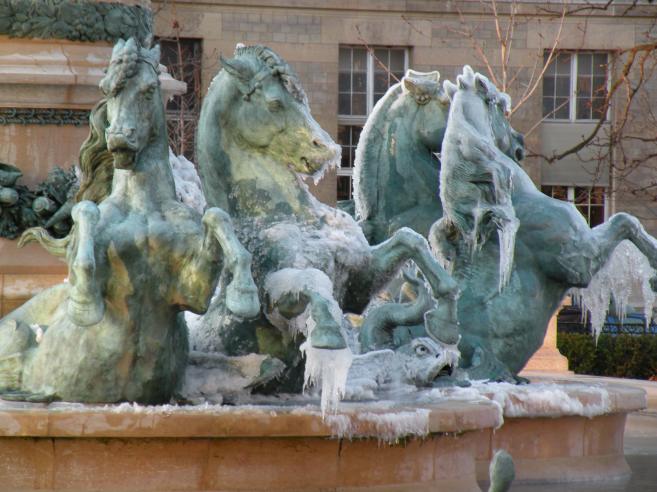  chevaux  dans la glace